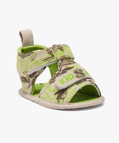 sandales de naissance motif safari vert1004401_2