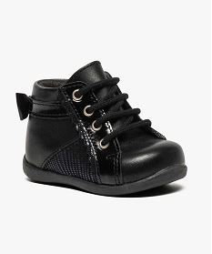 Gemo Chaussures Fille Chaussures Premiers Pas Bebe Fille Fermeture A Lacets Noir Bebe Fille Bebe Gemo