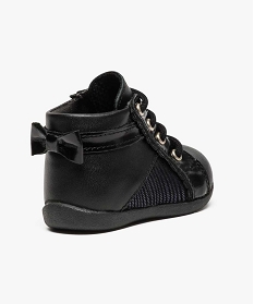 chaussures premiers pas bebe fille fermeture a lacets noir chaussures de parc1006601_4