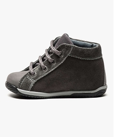 chaussures premiers pas en cuir avec empiecements etoiles gris1007201_3