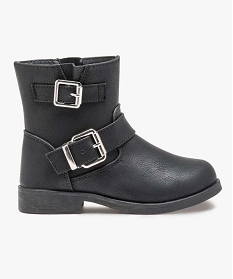 boots fille unis avec boucles decoratives fermeture zippee noir1052201_1