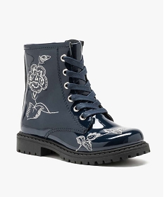 boots vernies avec motifs brodes bleu1055901_2