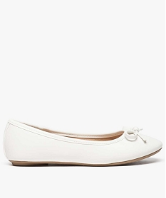 GEMO Ballerines fille unies à nœud décoratif blanc standard