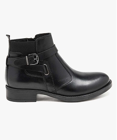 boots fille dessus cuir avec boucle fantaisie noir bottes et boots1089701_1