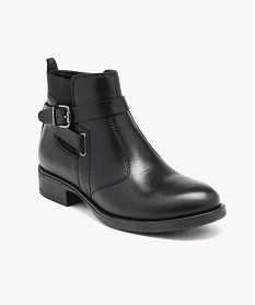 boots fille dessus cuir avec boucle fantaisie noir bottes et boots1089701_2