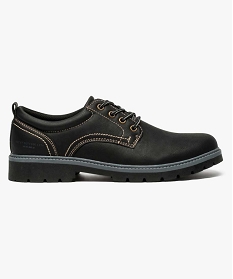 derbies aspect cuir semelles crantees noir chaussures de ville1119801_1