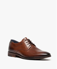 derbies homme dessus et doublure cuir details perfores brun1127701_2