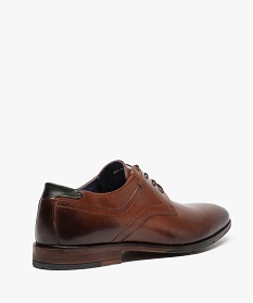 derbies homme dessus et interieur cuir avec col perfore orange1127701_4