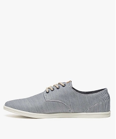 tennis homme en toile avec lacets en corde dessus raye bleu baskets et tennis1138401_3