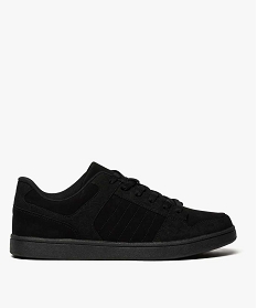 GEMO Baskets homme à lacets style skate shoes Noir