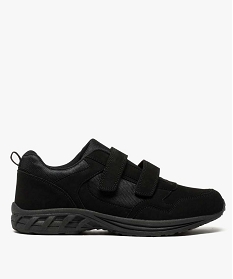 GEMO Baskets homme mesh et suédine fermeture scratch noir standard