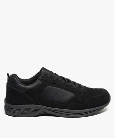 GEMO Baskets homme multimatières à lacets noir standard