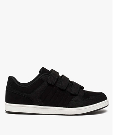 GEMO Baskets homme style skateshoes unies fermeture scratchs noir standard