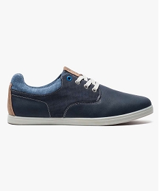 chaussures bi-matieres avec lacets contrastants bleu1146901_1