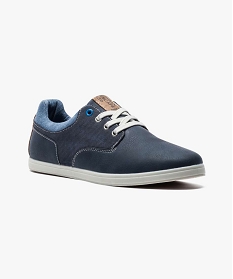 chaussures bi-matieres avec lacets contrastants bleu1146901_2