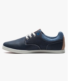 chaussures bi-matieres avec lacets contrastants bleu1146901_3