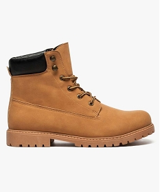 boots aspect cuir avec semelle crantee jaune1179301_1