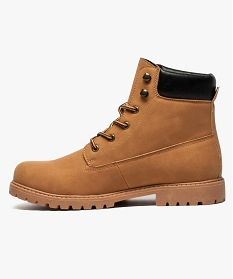 boots aspect cuir avec semelle crantee jaune1179301_3