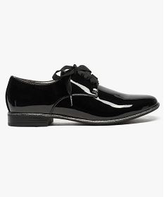 Gemo chaussures derbies vernis avec lacet ruban et lisere paillete noir  femme | GÉMO