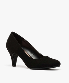 escarpins femme a petit talon dessus en suedine unie noir1273401_2