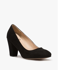 escarpins femme a bout rond et talon large noir standard escarpins1274401_2