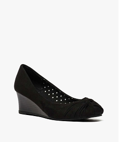 ballerines a talon compense aspect suedine noir1282001_2