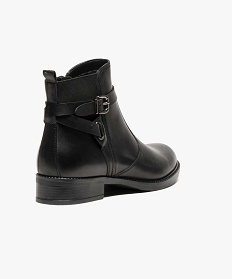 boots femme dessus cuir avec bride et fermeture zip noir bottines et boots1297501_4