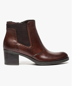 boots en cuir avec bandes elastiques sur le cote brun1312601_1