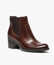 boots en cuir avec bandes elastiques sur le cote brun1312601_2