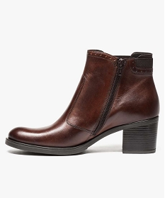 boots en cuir avec bandes elastiques sur le cote brun1312601_3