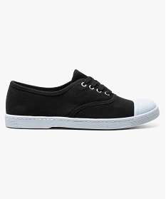 baskets en toile avec lacets et bout renforce femme noir standard1327101_3