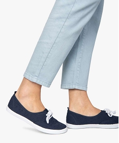 GEMO Ballerines en toile avec lacets cordelette femme - Valentina Baldano Bleu