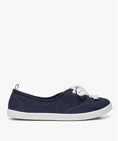 ballerines en toile avec lacets cordelette femme - valentina baldano bleu baskets et tennis1328401_3
