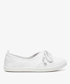 baskets femme fines en toile avec lacets cordelette blanc1328501_3