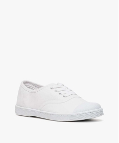 baskets en toile avec lacets et bout renforce femme blanc standard1330301_2