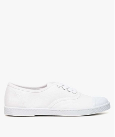 baskets en toile avec lacets et bout renforce femme blanc standard1330301_3