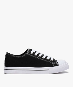 GEMO Baskets femme en toile à bout renforcé fermeture lacets noir standard