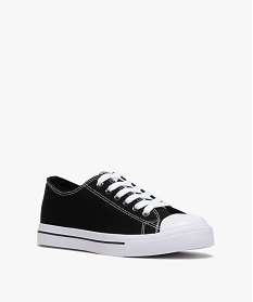 baskets femme en toile a bout renforce fermeture lacets noir standard1332001_2