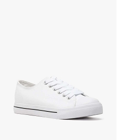 baskets femme en toile a bout renforce fermeture lacets blanc standard1332101_2