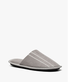 chaussons homme forme mules velours avec liseres gris1347601_2