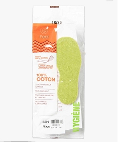 GEMO Semelles hygiène 100% coton multi-tailles vert standard
