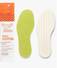 semelles hygiene 100 coton multi-tailles vert1376701_2