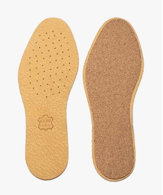 GEMO Paire de semelles en cuir sur liège Beige