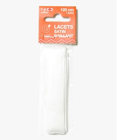 GEMO Lacets rubans en satin unis Blanc