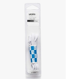 paire de lacets plats elastiques pour chaussures 6 oillets blanc1386001_2