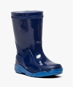 bottes de pluie avec motif texture bleu bottes de pluie et apres-ski1452801_2