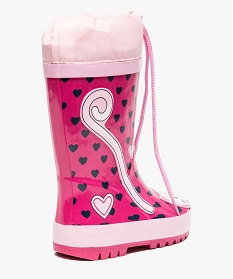 bottes de pluie avec lien de serrage motif cours rose1455201_4