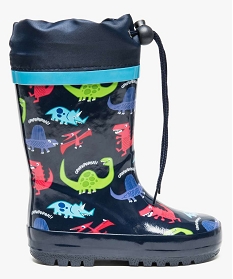 bottes de pluie col impermeable avec lien de serrage motif dinosaures bleu1455501_1