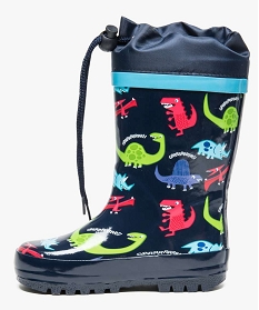 bottes de pluie col impermeable avec lien de serrage motif dinosaures bleu1455501_3