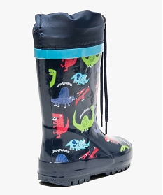 bottes de pluie col impermeable avec lien de serrage motif dinosaures bleu1455501_4